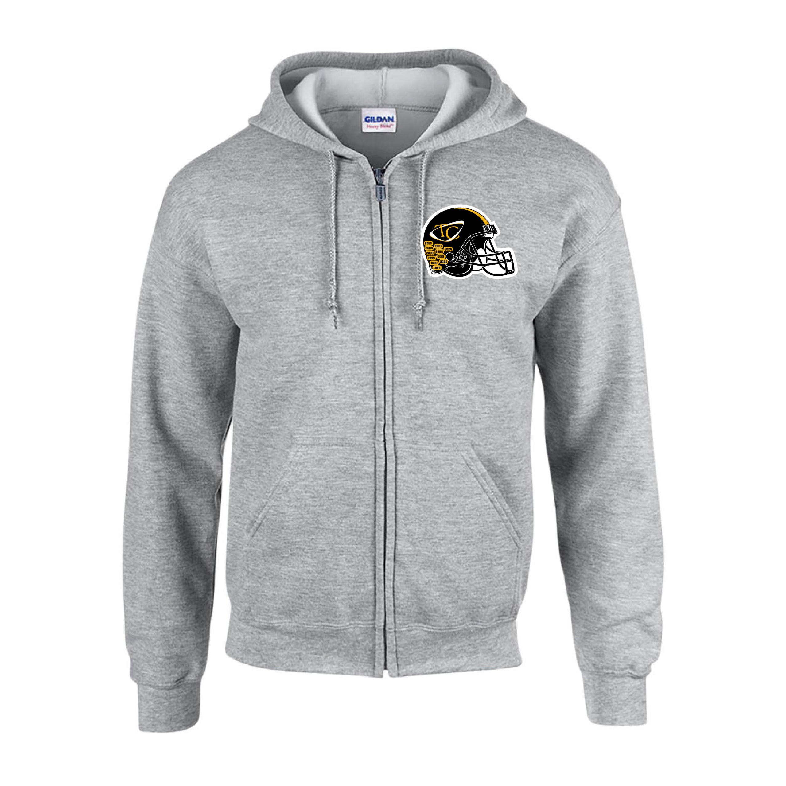 Football Zip Up Hoodie - Helmet