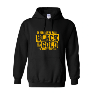 Football Black & Gold Pullover Hoodie